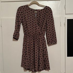 Lush Medallion Print 3/4 Sleeve Mini Dress